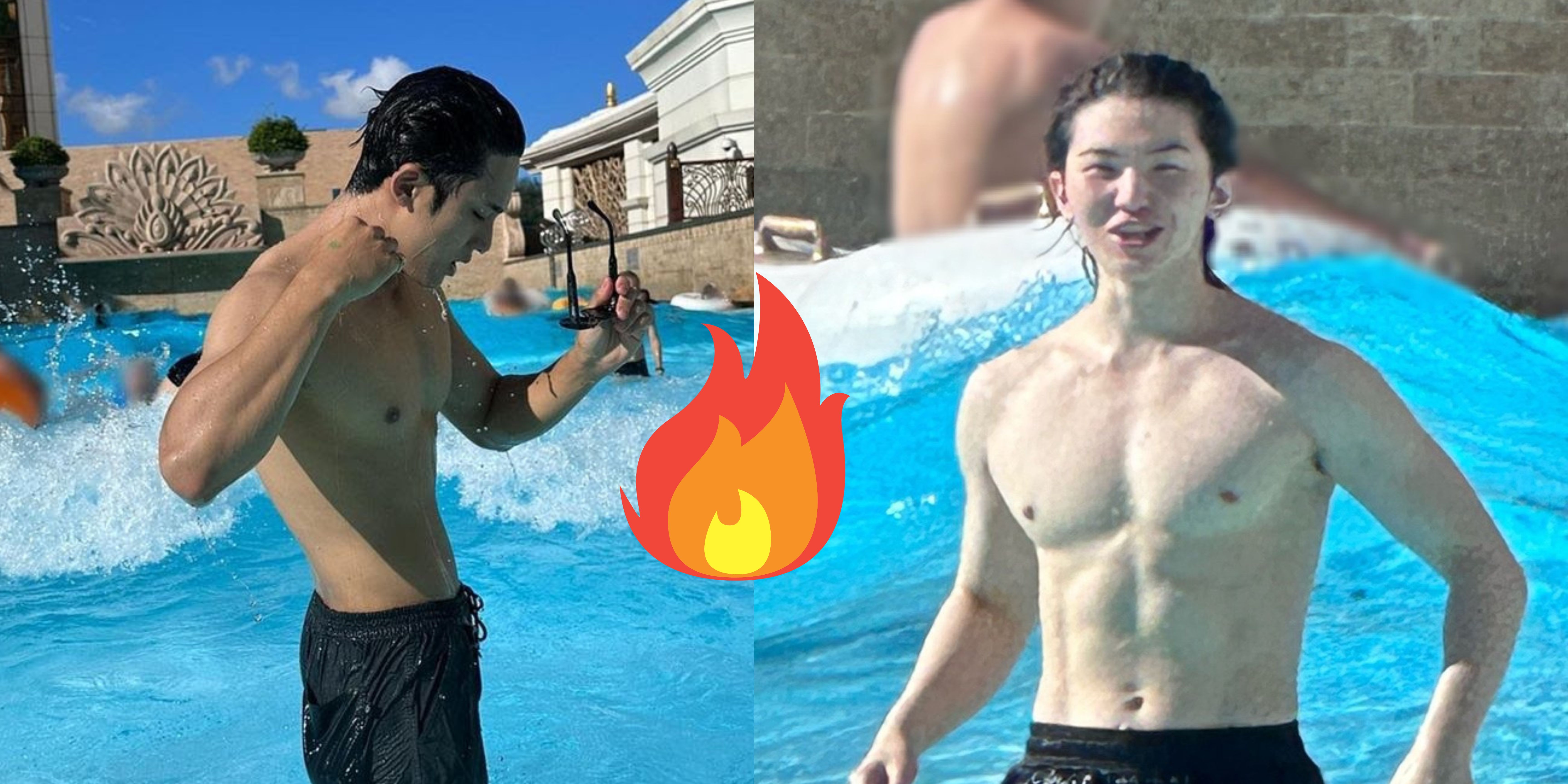 "I can't handle this!" — SEVENTEEN’s Mingyu and Woozi drive fans wild with shirtless pool photos on Instagram