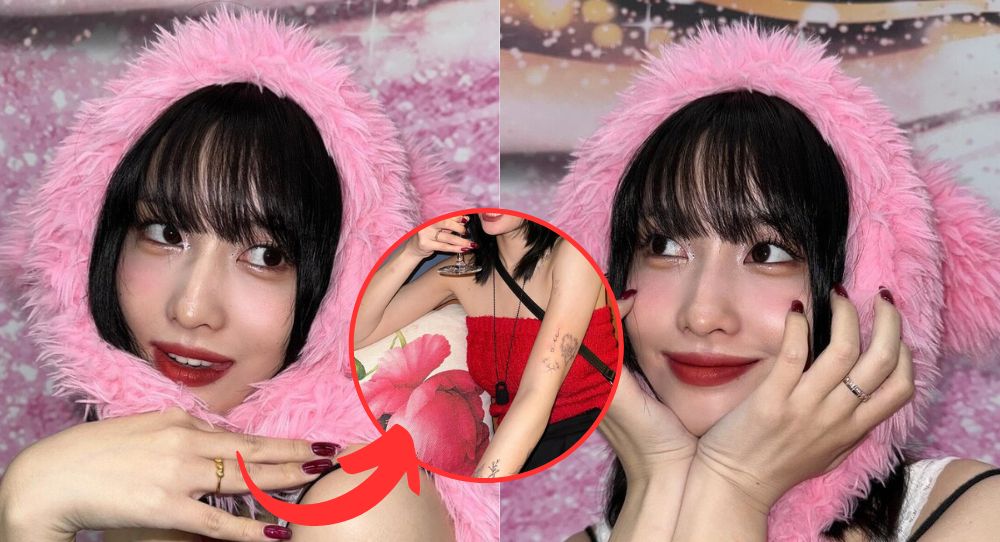 TWICE's Momo flaunts stylish tattoos from Phuket getaway in red tube top