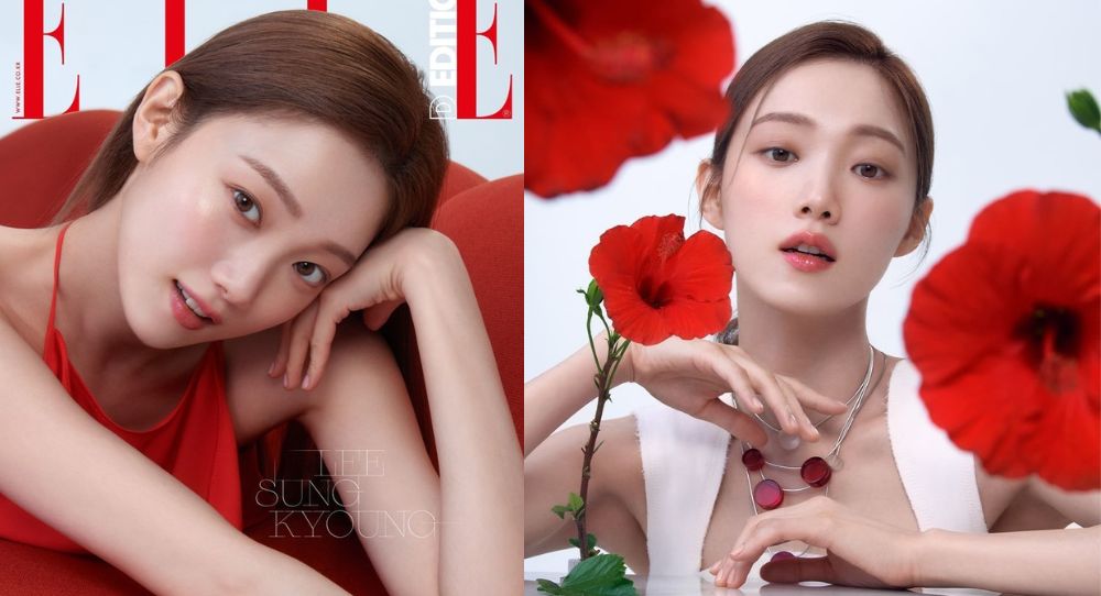 Lee Sung Kyung's radiant skin shines like a flower for Elle magazine's July issue