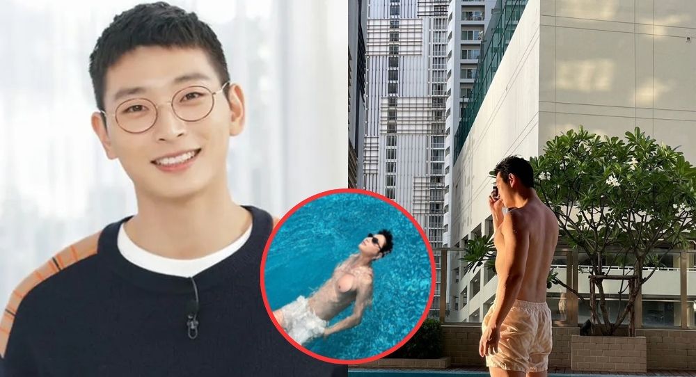 2AM's Jinwoon flaunts broad shoulders and impressive muscles, "Here for work but pretending I'm on vacation"