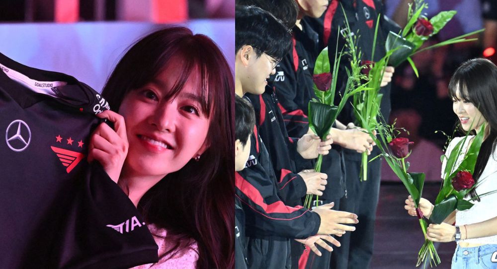 Park Bo Young Cheers for T1 at ‘LoL Champs’ and Gifts Roses to Faker