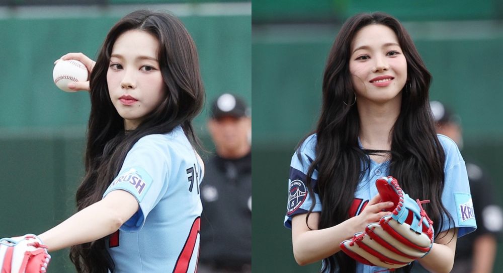 aespa’s Karina successfully throws her first pitch despite delay in schedule, grabs attention with her visuals