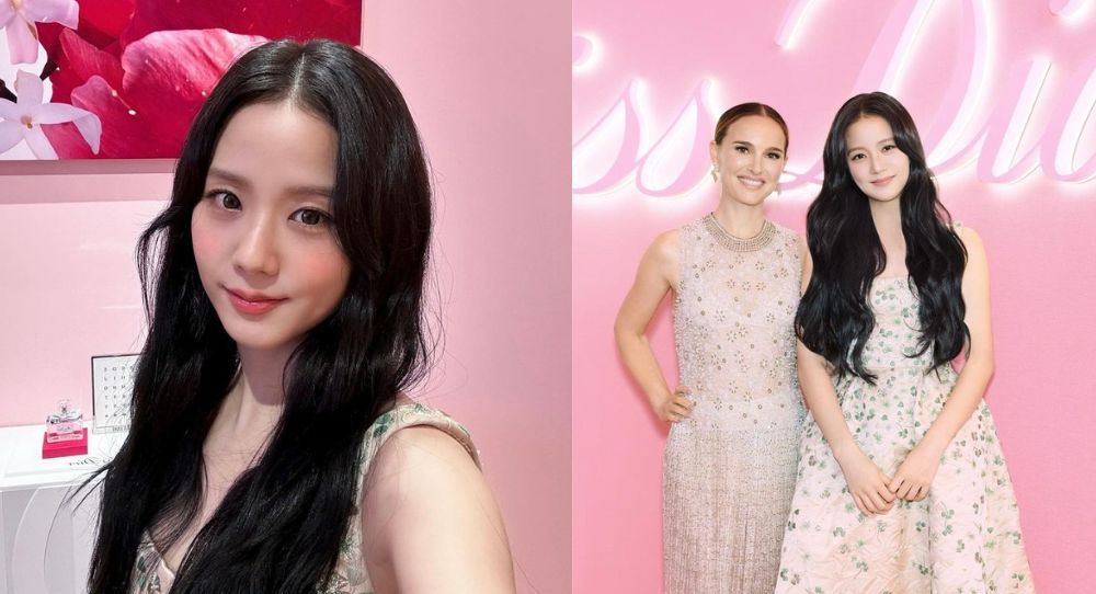 BLACKPINK's Jisoo snaps a photo next to Natalie Portman