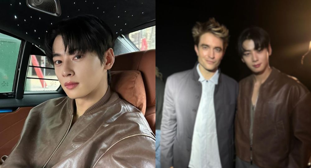 ASTRO's Cha Eun Woo snaps a photo with Robert Pattinson