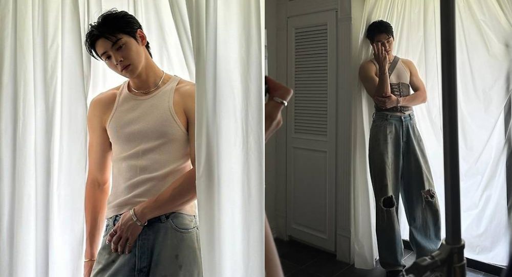 Cha Eun Woo Shows Off His 'Muscle Genius' Side in Corset Photoshoot Behind-the-Scenes