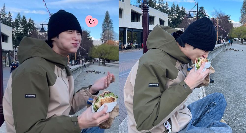 Byeon Woo Seok Takes a Break Overseas, Spotted Enjoying a Huge Burger by the Beach