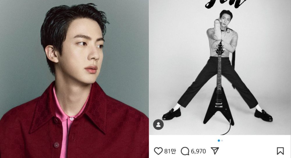 BTS's Jin Smashes Record for Most 'Likes' on Harper's BAZAAR Korea Instagram