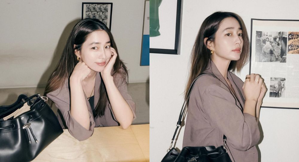 Lee Min Jung Flaunts Off Her Natural Beauty with Casual Office Snap