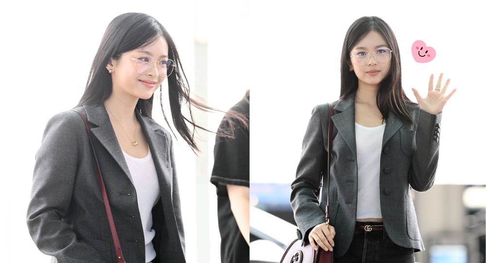 NewJeans’ Hanni Impresses with Stylish Grey Jacket and Glasses at the Airport