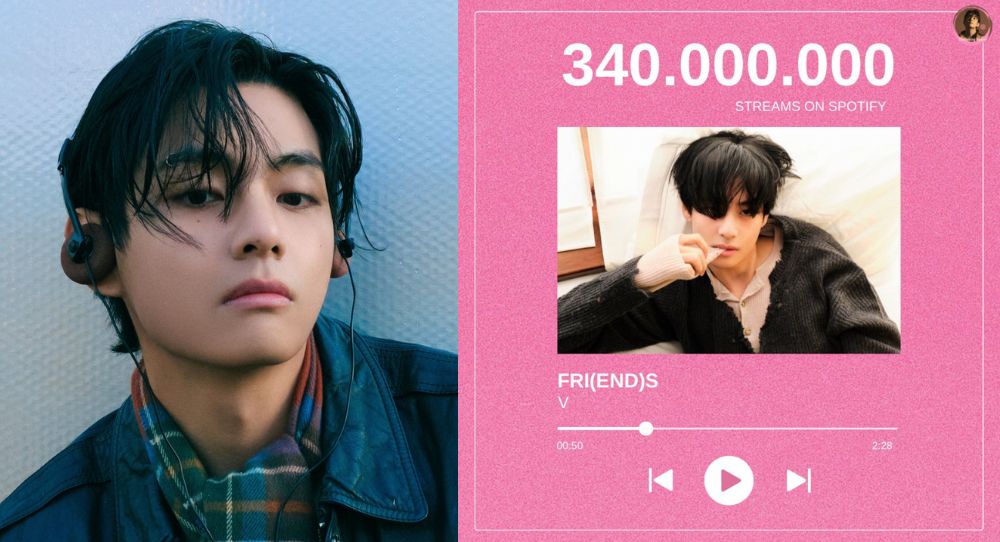 BTS’s V Continues to Shine as "Friends" Surpasses 340 Million Streams on Spotify, Proving Global Popularity