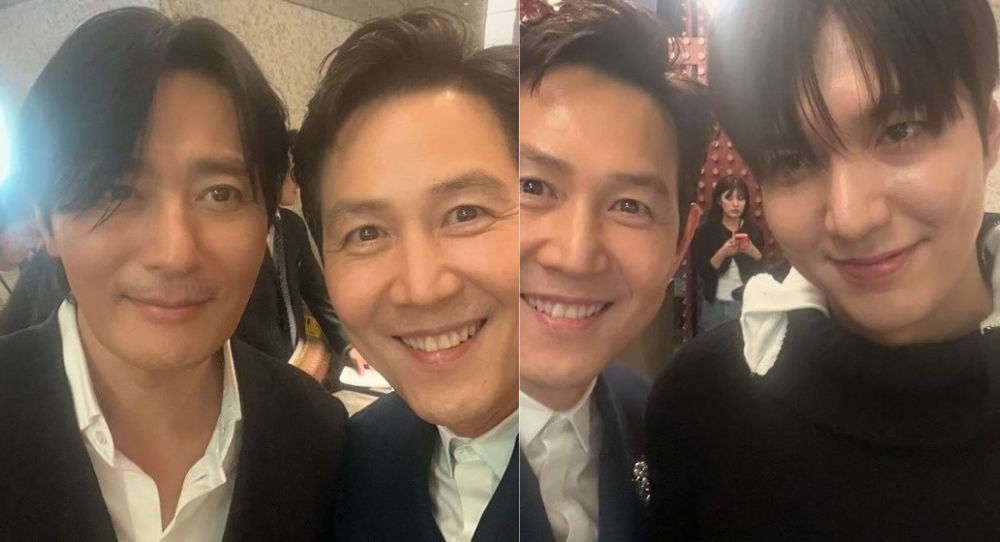 Lee Jung Jae Shows Off Friendship with Jang Dong Gun at VIP Movie Premiere