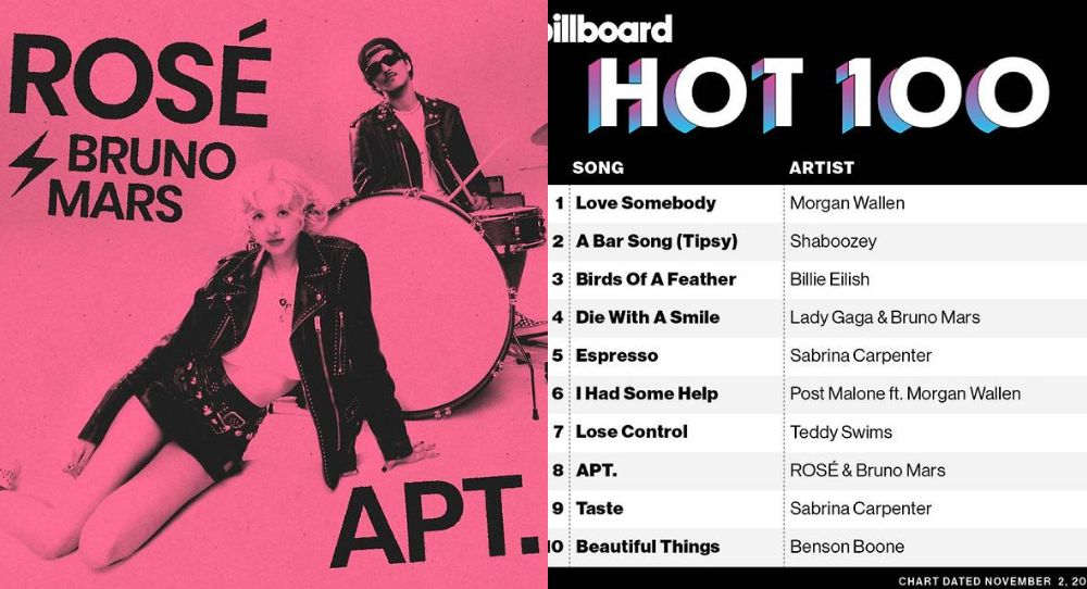 BLACKPINK's Rosé Hits No. 8 on Billboard Hot 100 with 'APT.'