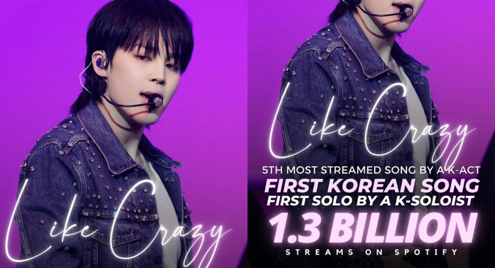 BTS’s Jimin’s ‘Like Crazy’ Makes History as First Korean Song to Hit 1.3 Billion Streams on Spotify