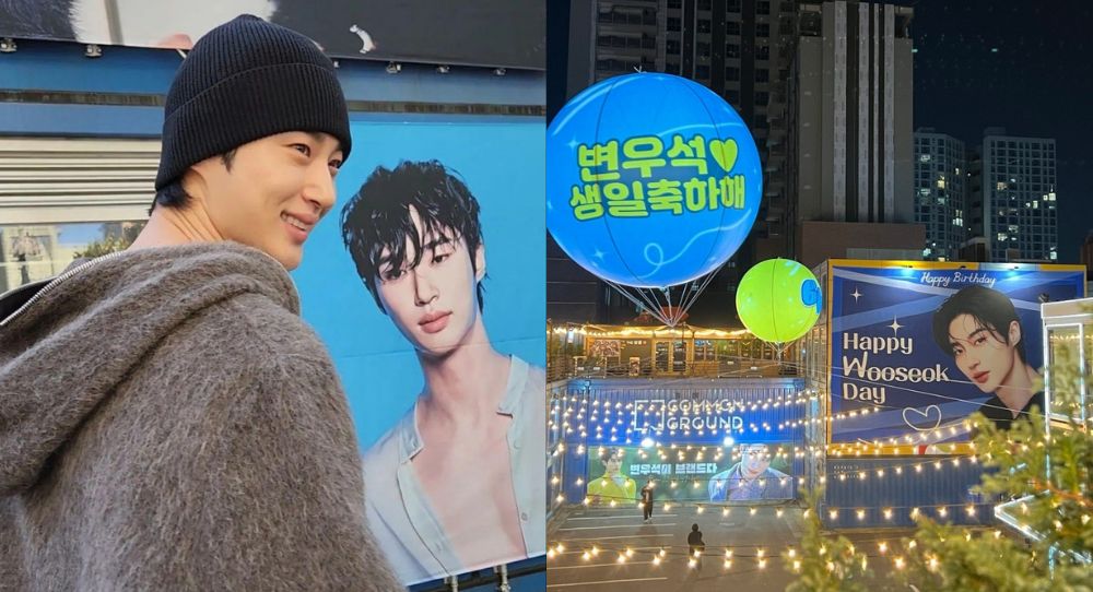 Byeon Woo Seok’s Fans Celebrate His Birthday with Huge Photo Display at Common Ground in Seoul