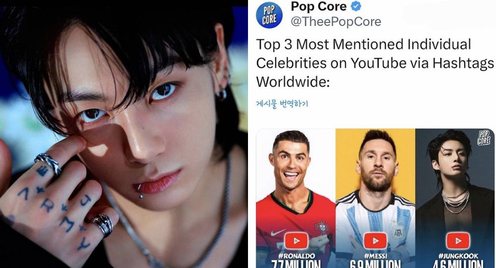 BTS's Jungkook Overtakes the Biggest Stars Like Ronaldo &amp; Messi, Ranks Top 3 Worldwide for YouTube Mentions