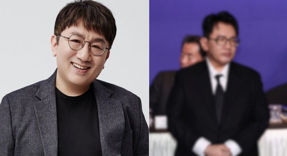 HYBE’s Bang Si Hyuk Steps Out Looking Slimmer Than Ever—Netizens React to His Jawline and Suit Fit