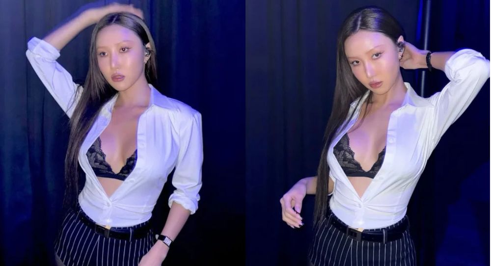 Hwasa Turns Up the Heat in the U.S., Her Unbuttoned Shirt Look Leaves Fans Speechless